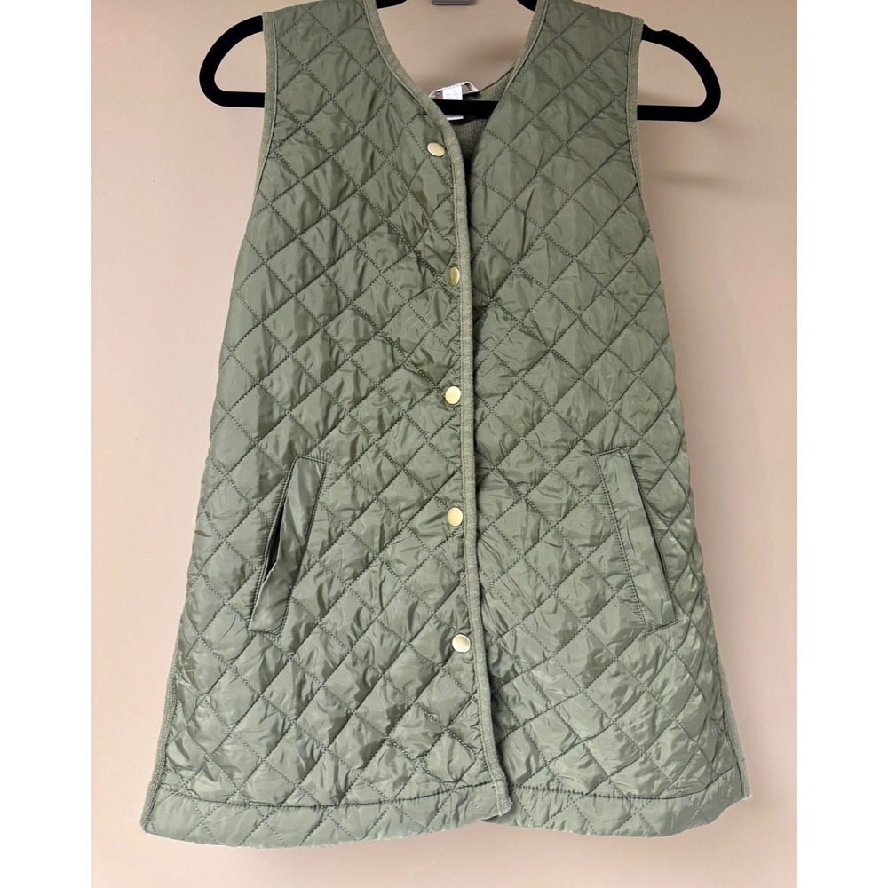 Quilted‎ Vest Sleeveless Puffer Lightweight Olive Green Vest Womens